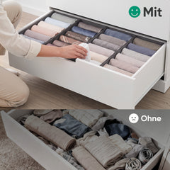Sekey Schubladen Organizer – 17,5 × 35 × 11 cm, faltbare Stoffboxen mit Längsfächern