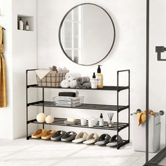 Sekey Schuhregal XXL 92 cm – Extra breites Metallregal, stapelbar & flexibel, stabile Schuhaufbewahrung