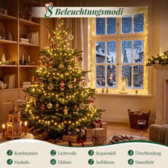 Salcar LED Lichterkette Weihnachten Warmweiß, 5–30 m, 50–300 LEDs, IP44 Outdoor, 8 Modi, Timer & Memory