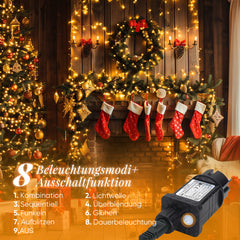 Salcar 100M 1000 LED Lichterkette aus Kupferdraht – Wasserdicht, 8 Modi, Timer & Memory, Weihnachtsbaum Beleuchtung für Innen & Außen, Warmweiß