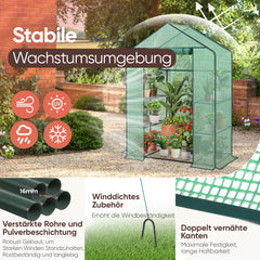 Sekey XL Foliengewächshaus 200×145×75 cm – Stabiles Balkon-Gewächshaus mit 4 Regalböden für gesundes Pflanzenwachstum