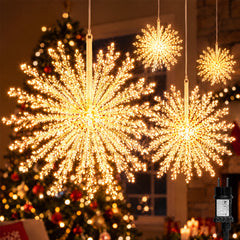 Salcar LED Feuerwerk Lichterkette Warmweiß mit Timer – 30 cm / 60 cm