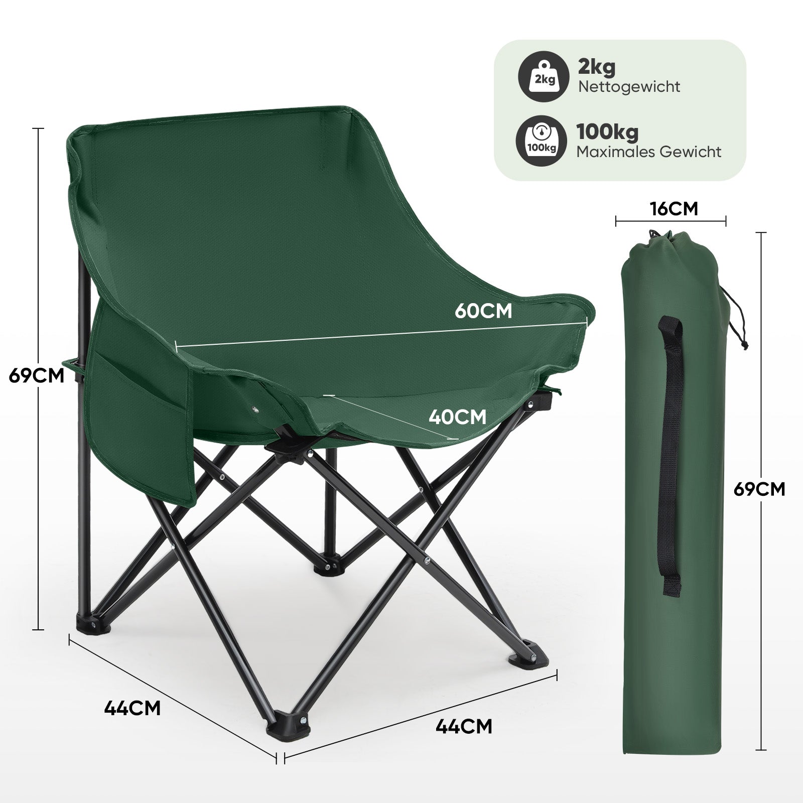 campingstuhl faltbar klein Sunula Campingstuhl Faltbar Ultraleicht, 1/2 Stück, Tragbar mit – sekeymall