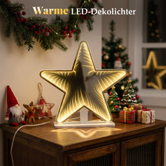 Salcar LED Infinity Weihnachtsstern 37 cm – 3D Sternbeleuchtung mit 80 warmweißen LEDs