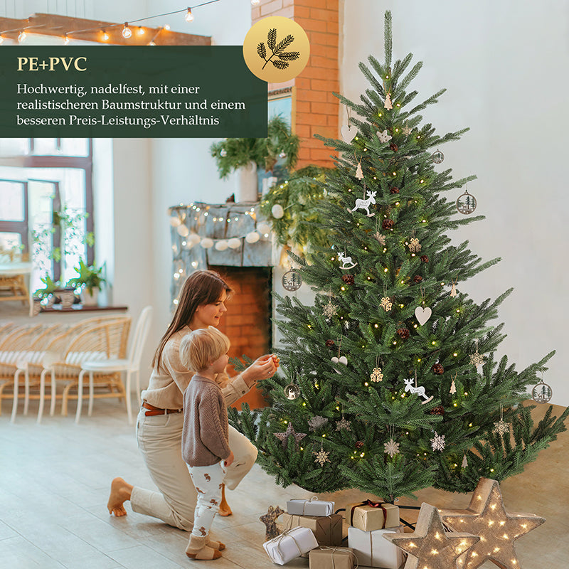 Salcar 180/210cmArtificial Christmas tree, noble fir, with 1204/1609 PE branches and 398/658 PVC branches