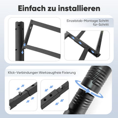 Sekey Pavillon 3x3m mit 4 Seitenteilen und 4 Moskitonetz, Doppeldach
