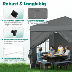 Sekey 3x3 m folding gazebo with 4 side panels and 4 sandbags