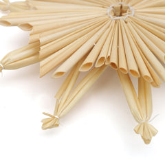 Salcar Christbaumstern aus Stroh 25,5 cm Schneeflocke – Handgefertigter natürlicher Baumspitzenstern, nachhaltiger Strohstern für Weihnachtsbaum Deko im skandinavischen Stil