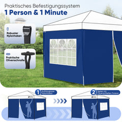 Sekey 3×3m Seitenwand für Pavillon, 2er Set, mit Reißverschlussv und Fenster
