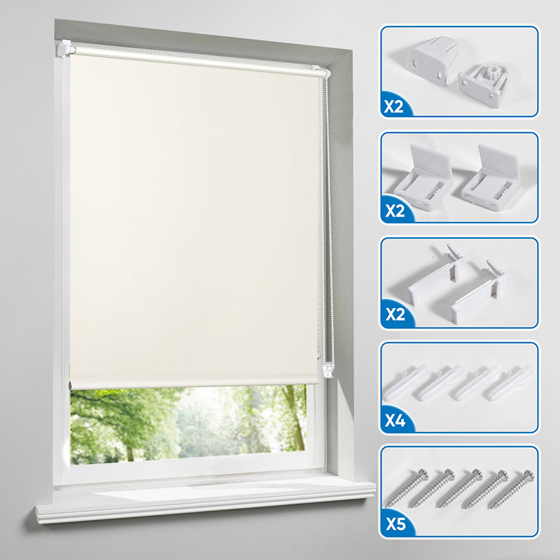 Sekey blackout blind, double-sided, same color and no drilling, cream