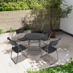 Sekey Runder Klapptisch Ø 81 cm – Campingtisch & Balkontisch klappbar, stabiler Gartentisch in Holzoptik, Beistelltisch für Balkon, Garten & Terrasse