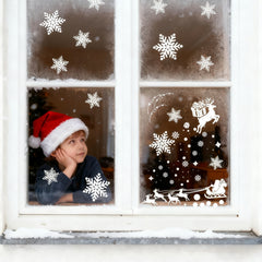 Salcar Christmas Window Cling – Self-adhesive window stickers for winter decoration, visible on both sides, reusable – Christmas trees, snowflakes &amp; reindeer