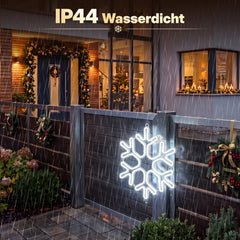 Salcar LED Schneeflocke Weihnachtsdeko Kaltweiß – 40/60 cm, 300 LEDs, IP44 für Fenster & Außen