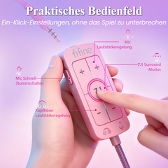 Fifine 3,5mm / USB Gaming Headset mit Mikrofon, 50mm Treiber, H9