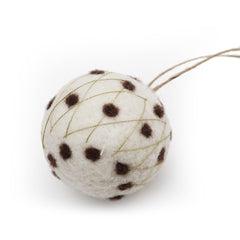 Salcar Weihnachtskugeln 6er Set – Handgefertigte Wollfilz-Kugeln 6 cm mit Juteseil, 3 Designs, Weihnachtsbaumschmuck & Festliche Deko