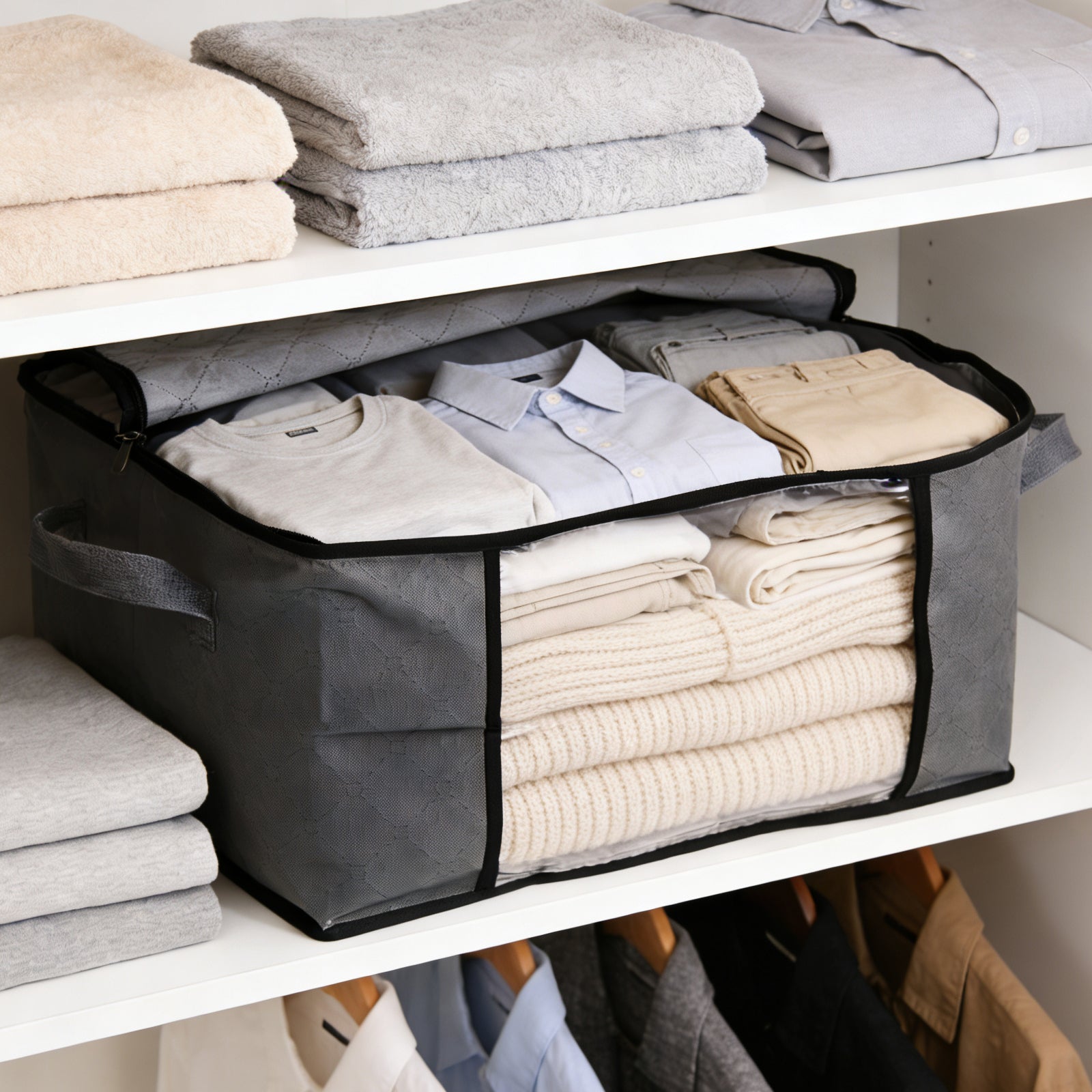 Sekey Unterbett-Aufbewahrungsboxen 60L & 90L Set für Kleidung, Bettwäs – sekeymall