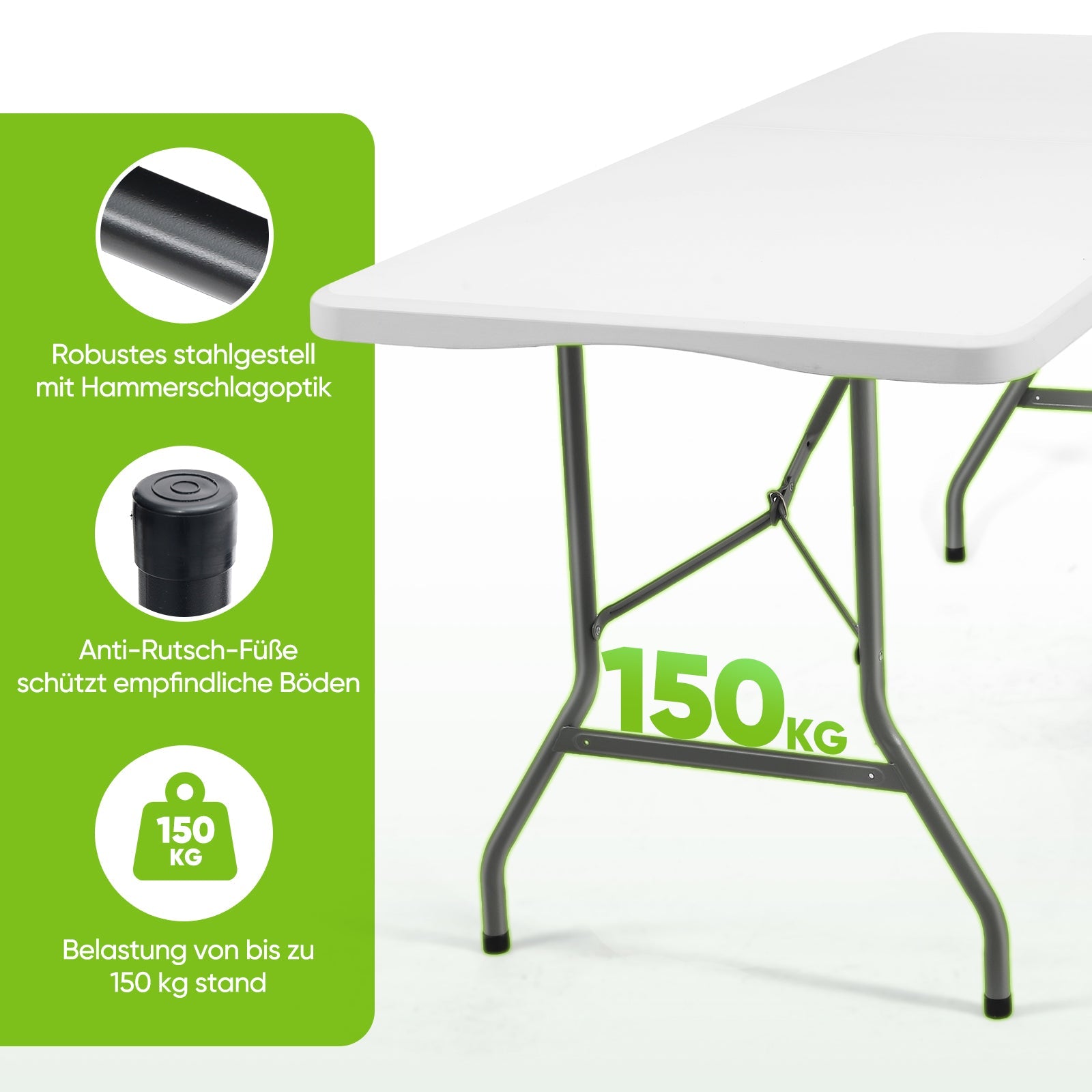 campingtisch kunststoff klappbar Sekey Klapptisch Gartentisch klappbar – Rattan-Optik/Glatt, wetterfest – sekeymall