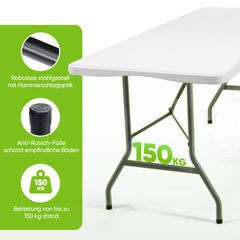 Sekey Klapptisch Gartentisch klappbar – Rattan-Optik/Glatt, wetterfest & tragbar, ideal für Balkon, Garten & Party Sekey