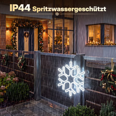 Salcar LED Schneeflocke Weihnachtsdeko Kaltweiß – 40/60 cm, 300 LEDs, IP44 für Fenster & Außen