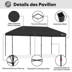 Sekey 300 x 600 cm Faltpavillon mit 6 Sandsack