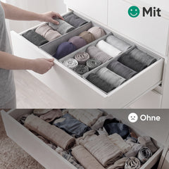 Sekey Schubladen Organizer 2er Set – 17,5 × 41 × 11 cm, faltbare Stoffboxen aus Vlies, ohne Fächer