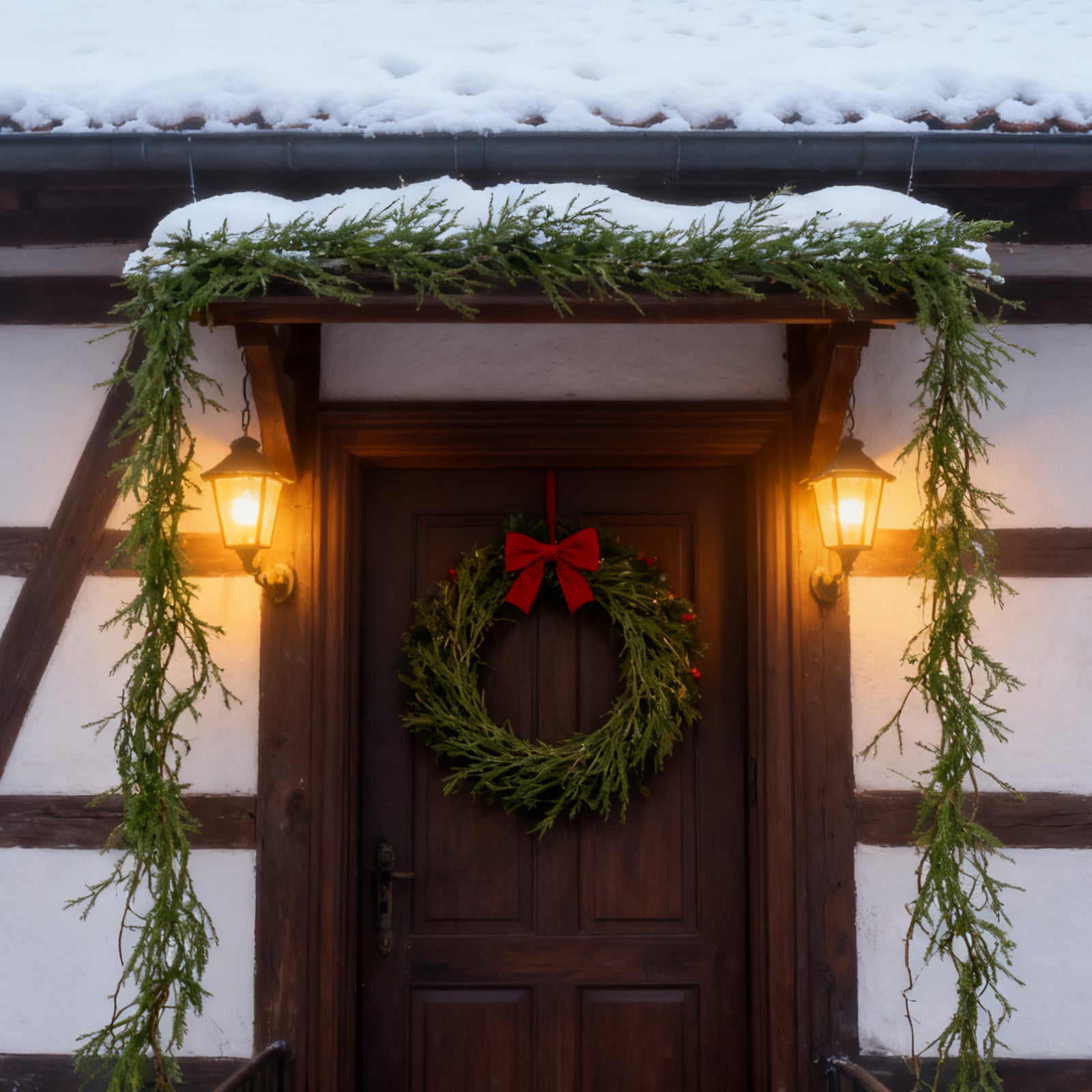 SALCAR Künstliche Weihnachtsgirlande aus 100 % PE – Realistische Tannengirlande für Wand, Tür & Kamin – Langlebig & wiederverwendbar