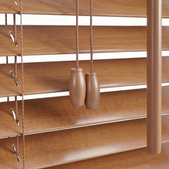 Sekey Holzjalousie Klemmfix ohne Bohren – Echtholz Jalousie mit 35 mm Lamellen in Eichenoptik, flexible Montage für Fenster