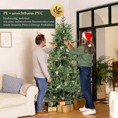 SALCAR Artificial Christmas Tree 150/180/210 cm, 90% PE Injection Molded Premium Fir Tree, Lifelike Christmas Tree with Metal Stand &amp; Gloves – Sealed, Foldable &amp; Reusable