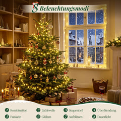 Salcar LED Lichterkette 5 m mit 50 LEDs, Gelb, 8 Lichtmodi & Memory, 4,5 V Niedervolt, Weihnachtsbeleuchtung für Innen & Außen