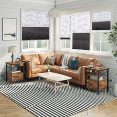 Sekey Plissee Day Night, ohne Bohren, verdunkelnd, lichtdurchlässig, verspannt, mit stilvollem Blätterdruck Sekey