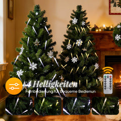 Salcar LED Lichterkette Weihnachtsbaum mit funkelnden Eiszapfen – Warm- & Kaltweiß, 11 Modi, Timer & Fernbedienung, IP44 wassergeschützt für Innen & Außen