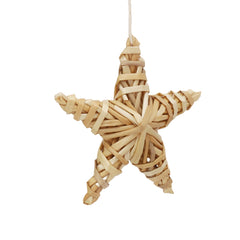 Salcar 6er Set Handgefertigte Strohsterne – Natürliche Weihnachtsbaumanhänger aus Stroh, Fünfzackige Sterne für Christbaum & Adventsdeko