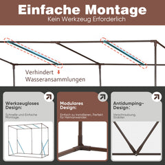 Sekey Tomatengewächshaus Tamara XL – Folien-Gewächszelt mit aufrollbarer Tür, stabiler Rahmen 200 x 77 x 146/170 cm