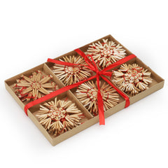 Salcar 24-piece straw star set – Handmade Christmas tree decorations made from natural straw for sustainable and festive Christmas decoration