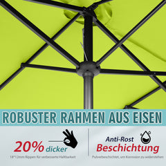 Sekey 300 x 160 cm Doppelsonnenschirm mit Kurbel, UV50+