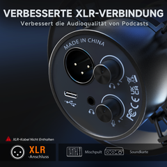 FIFINE Dynamisches XLR & USB Studio Mikrofon – Profi Podcast Mikrofon für PC, Mac, PS4/PS5, Streaming, Gaming & Aufnahmen mit Nierencharakteristik und DSP-Funktionen,K688