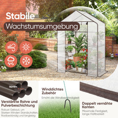 Sekey XL Foil Greenhouse 200×145×75 cm – Sturdy balcony greenhouse with 4 shelves for healthy plant growth