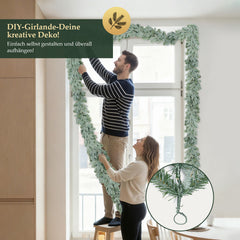 SALCAR Premium Künstliche Weihnachtsgirlande, graugrün, naturgetreue Tannengirlande für Tür, Fenster & Balkon, Weihnachtsdeko für Innen und Außen (1,8 m / 3 m / 5 m)