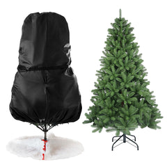 Salcar SALCAR Weihnachtsbaum Aufbewahrung 138 × 185 cm – Weihnachtsbaumtasche für Bäume bis 2,4 m, mit Schnallen, Kordelzug & Kartenschlitz, Wasserdicht & Reißfest