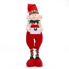 Salcar Weihnachtsfigur Junge – Verstellbare Standfigur 48–70 cm mit Teleskopbeinen, Weihnachtsdeko für Kamin, Tisch & Fensterbank