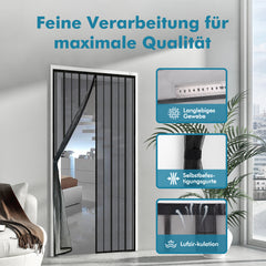 Sekey magnet fly screen door made of polyester, with straps, black