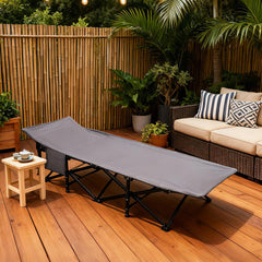 Sekey Feldbett Campingbett Klappbar – 190×71×35 cm | 200 kg belastbar | 1200D Oxford | wahlweise mit 8 cm Matratze | Faltbare Camping- & Angelliege für Garten & Outdoor