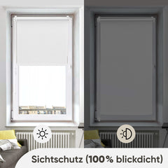Sekey Verdunkelungsrollo ohne Bohren – Seitenzugrollo mit 100 % Lichtschutz, Klemmfix, energiesparend