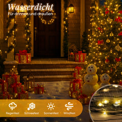 SALCAR 100M 1000 LED Lichterkette aus Kupferdraht – Wasserdicht, 8 Modi, Timer & Memory, Weihnachtsbaum Beleuchtung für Innen & Außen, Warmweiß