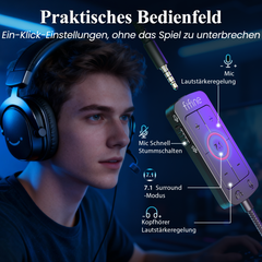 Fifine 3,5mm / USB Gaming Headset mit Mikrofon, 50mm Treiber, H9