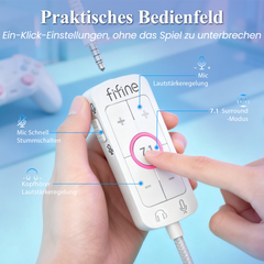 Fifine 3,5mm / USB Gaming Headset mit Mikrofon, 50mm Treiber, H9