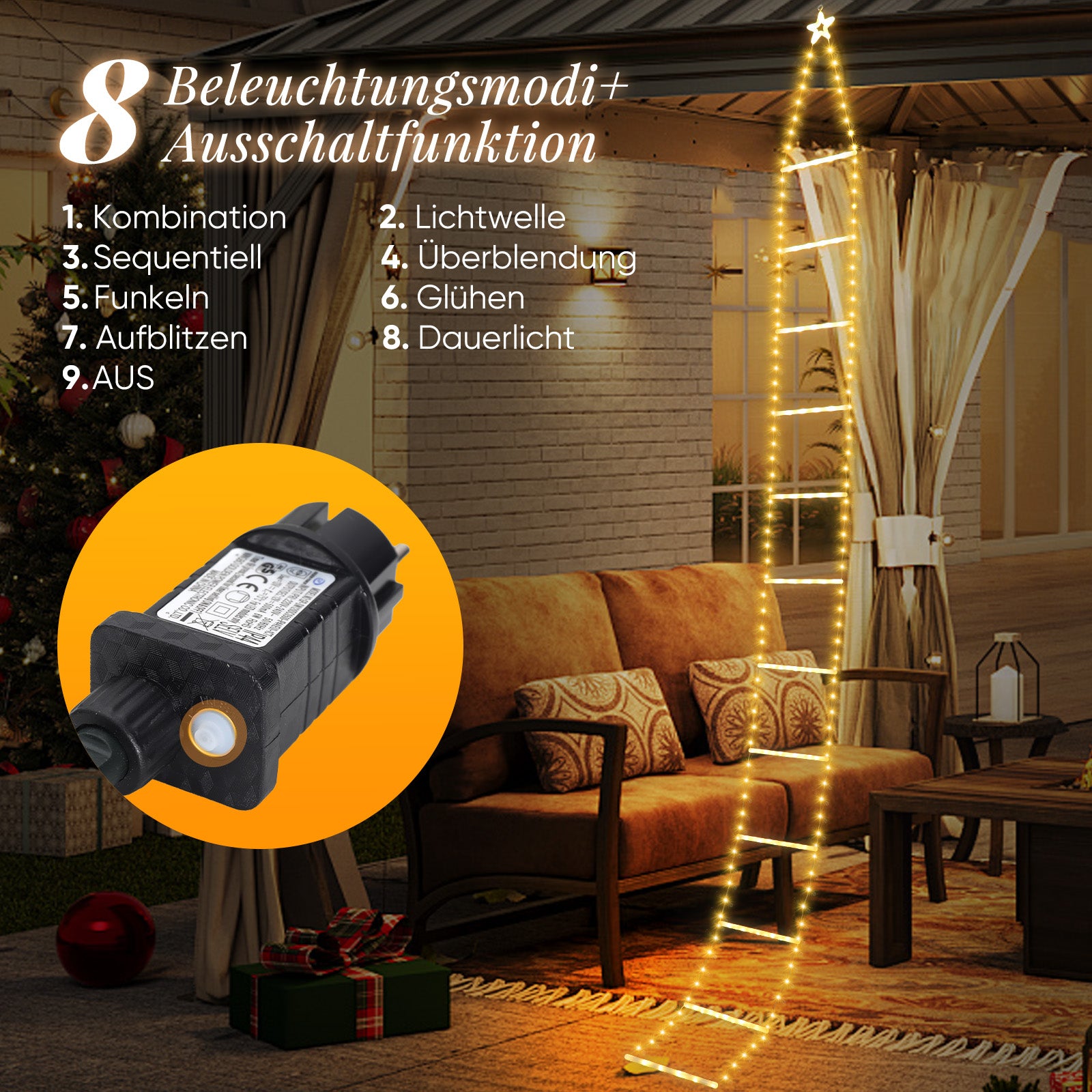 Salcar 3m LED Santa Claus Ladder Light Chain