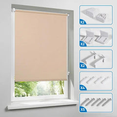 Sekey Verdunkelungsrollo, doppelseitig gleichfarbig und ohne Bohren, Braun Sekey