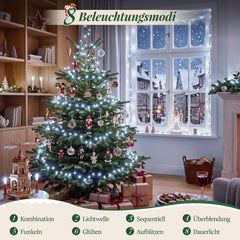 Salcar LED Lichterkette 5 m mit 50 LEDs, Kaltweiß, 8 Lichtmodi & Memory, 4,5 V Niedervolt, Weihnachtsbeleuchtung für Innen & Außen
