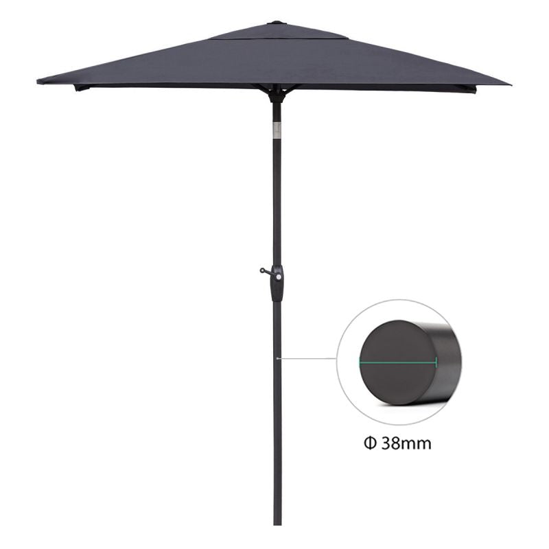 Sekey 210 x 140 cm aluminum parasol with crank, sun protection UV50+